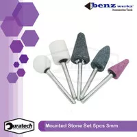 Batu Osco 5pcs / Mounted Stone set 5pcs / Batu Gerinda Tangkai Benz