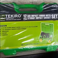 Tekiro Air impact jumbo 1/2" stubby socket set 12 pcs impact angin 1/2