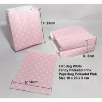 Paper Bag Polkadot 16x8x23 / Kantong Kertas Warna Polkadot Pink