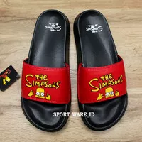 Sandal Slop Pria Wanita-The Simson-Hitam Slop Merah