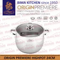 Panci Bima Origin Premiere High Pot Panci Tinggi SUS304 24cm B2002424