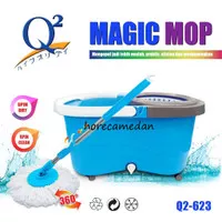 Magic Mop / Alat pel lantai tongkat putar 360 derajat + Ember Dry Wash