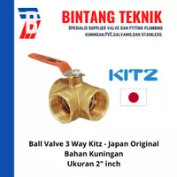 Ball Valve 3 Way / Cabang Tiga 2" inch Kuningan Kitz