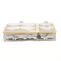 VICENZA B749 Multi Casserole Prasmanan Keramik Party Set 4 in 1 - Padi