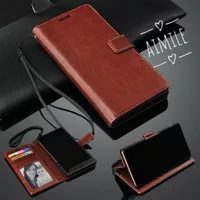 Samsung M02 leather flip cover sarung diary aimile dompet kulit