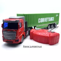 Mainan Mobil Remote Control Cargo Truck Conveyance Truk Kargo 1:48