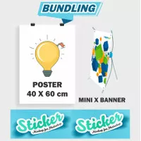 Bundling Poster, Mini X Banner dan Stiker