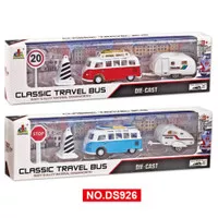 Mainan Anak Diecast Set Classic Travel Bus Mobil VW Combi Car DS926