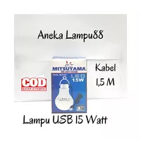 Lampu Mitsuyama USB 15 W putih LED -bohlam lampu USB 15 watt mitsuyama