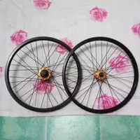 Parts BMX Wheelset Depan Belakang Cassette Hub 9T RHD Gold