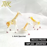 MP J42 - Hiasan Kue Cake Topper Patung Figurine Mainan Plastik Jerapah