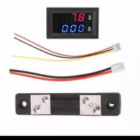 volt ampere meter digital 100V 50A / 100A merah biru ammeter voltmeter