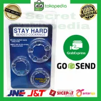 STAY HARD COCK RING | BEADED COCKRINGS ORI IMPORT 3 IN 1 - TRANSPARENT