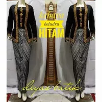 kebaya kutubaru bahan beludru bludru panjang warna hitam