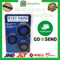 STAY HARD COCK RING | BEADED COCKRINGS ORI IMPORT 3 IN 1 - BLACK