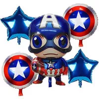 [Paket] 1 set dekorasi balon happy birthday tema hero captain amerika
