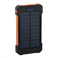 Power Bank Tenaga Surya 20000mAH Solar Cell Waterproof 2 Port USB