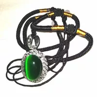 Kalung Liontin Batu Akik Permata Mata Kucing Hijau Green Cat Eye