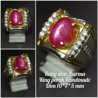 CINTA BATU RUBY STAR TAJAM JUMBO DIJAMIN ASLI NATURAL