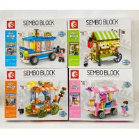 Bricks Lego Block Sembo Food Truck Food Cart 4in1 601101