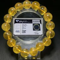 Gelang Real Natural 7-12mm Yellow Citrine Quartz Crystal Grade AAA