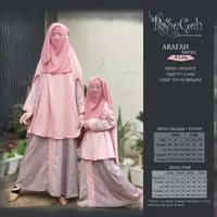 AR 05 Baju Muslim Gamis Couple Ibu Anak set Cadar Basegeh Arafah Pink