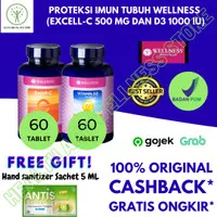 WELLNESS EXCELL C EXCELL-C 500 MG VITAMIN D3 1000 IU 60s PAKET IMUN