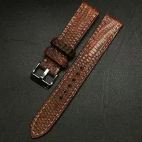 Leather Strap Tali Jam Tangan Kulit Lizard Red Brown