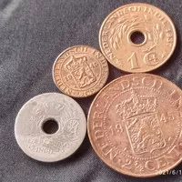 Uang Koin Kuno 1 Set Benggol Nederland Indie Layak Koleksi