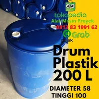 Drum Plastik 220 200 Liter L BARU / Packing Kimia / cairan / packaging