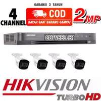 PAKET CCTV FULL HIKVISION 2MP 4CHANNEL 4KAMERA TURBO HD 1080P KMPLIT