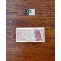 Uang kertas kuno jadul antik lawas 5 Sen tahun 1964 Dwikora