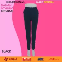 Celana Stretch Wanita Model Ootd Baggy Pant Bahan Katun Hitam Kekinian