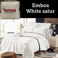 BEDCOVER SET + SPREI FULL KATUN SINGLE 120X200X20 WHITE ( UNTUK HOTEL