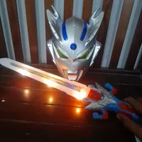 Topeng Pedang LED Ultraman Retsuden nyala sensor gerak
