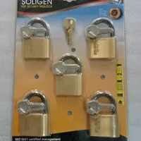 Gembok Master Key Kuningan Soligen 5 pcs 60 mm
