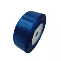 Pita satin Biru Dongker 1 inch / 2.5 cm Per roll