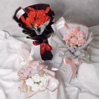 CARNATION SOAP FLOWER BOUQUET 5 STEM - BUKET BUNGA VALENTINE HARI IBU