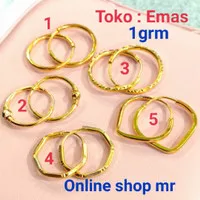 ANTING EMAS KADAR 300 /375/(ANTING GIPSI POLOS & BOLA PER ) 1 GRAM..