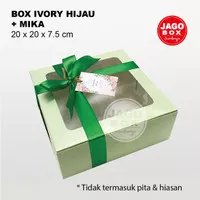 BOX KOTAK DOS NASI KUE SNACK HIJAU 20 x 20 x 7,5 cm LUBANG MIKA