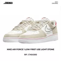 "NIKE AIR FORCE 1 LOW FIRST USE LIGHT STONE”