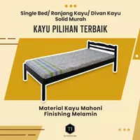 Single Bed /Tempat tidur kayu/Ranjang kayu no 4 uk 90x200cm warna jati