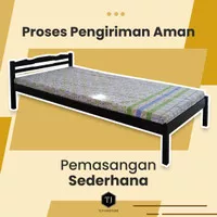 Single bed .Tempat tidur kayu/Ranjang kayu uk 100x200cm super murah