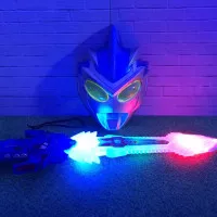 Mainan Pedang Laser LED Ultraman dan Topeng Ultraman