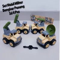 Mainan Set Mobil Militer Bongkar Pasang - Truk Army DIY Anak Laki Laki