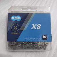 CHAIN RANTAI SEPEDA KMC X8 SILVER 8 SPEED X BRIDGE SUPERIOR SHIFTING