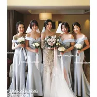 Premium Bridesmaid Dress Wanita Dress Kondangan Dress Pesta Long Scuba