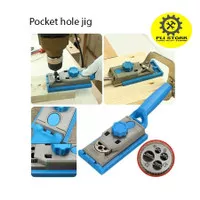Pocket hole jig/ Dowel jig drill guide/ Mata bor sekrup doweling Biru