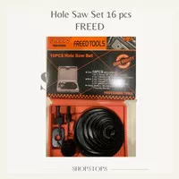 Hole Saw Kit Set 16 Pcs FREED / Mata Bor Lubang Kayu Pipa PVC