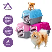 Kandang Kucing Anjing Pet Carrier Box Buat Travel 31x50x32cm
